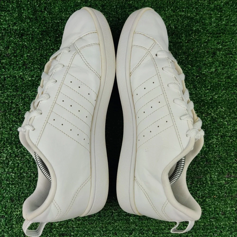 Adidas Sneakers Womens 7 White BB7248 Grand Court Metallic Silver Stripes